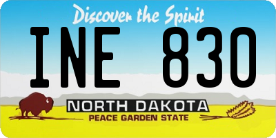 ND license plate INE830