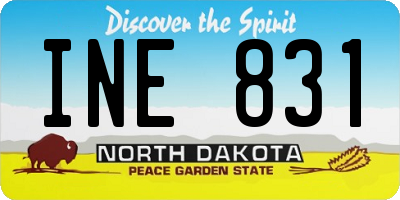 ND license plate INE831