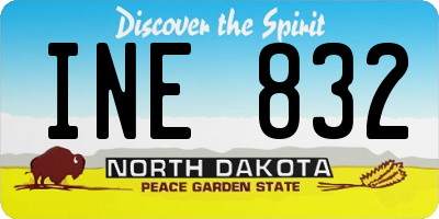 ND license plate INE832