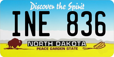 ND license plate INE836