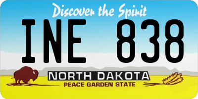 ND license plate INE838