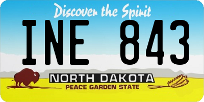 ND license plate INE843