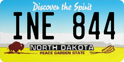 ND license plate INE844