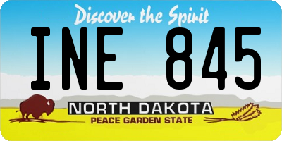 ND license plate INE845