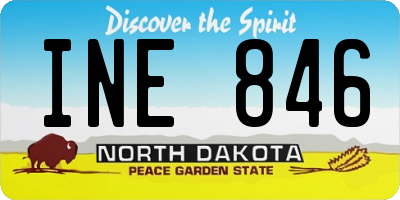 ND license plate INE846