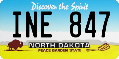 ND license plate INE847