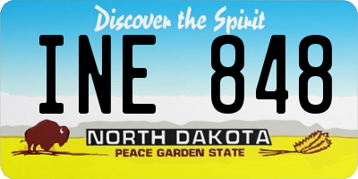 ND license plate INE848