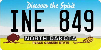 ND license plate INE849