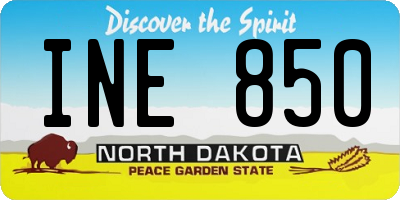 ND license plate INE850