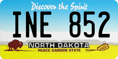 ND license plate INE852