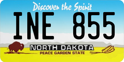 ND license plate INE855
