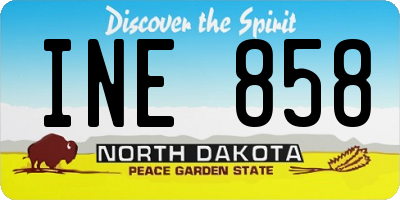 ND license plate INE858