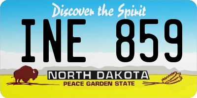 ND license plate INE859
