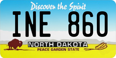 ND license plate INE860