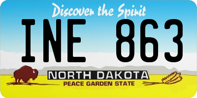 ND license plate INE863
