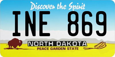 ND license plate INE869