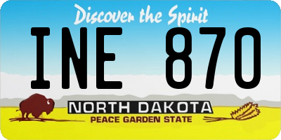 ND license plate INE870
