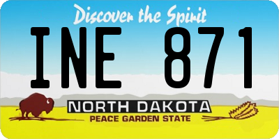 ND license plate INE871