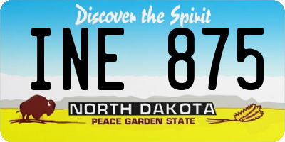 ND license plate INE875