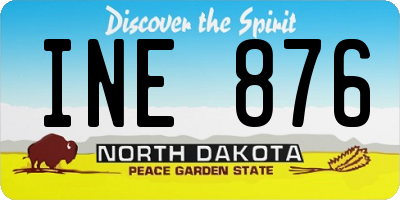 ND license plate INE876