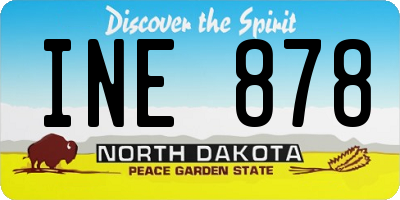 ND license plate INE878