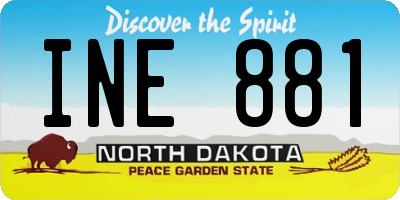 ND license plate INE881