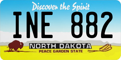 ND license plate INE882