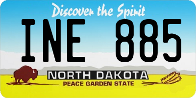 ND license plate INE885