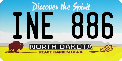 ND license plate INE886