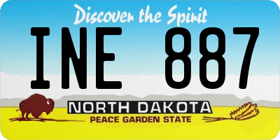 ND license plate INE887