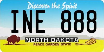 ND license plate INE888