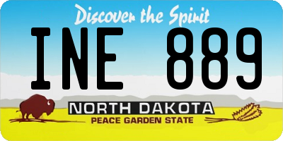 ND license plate INE889