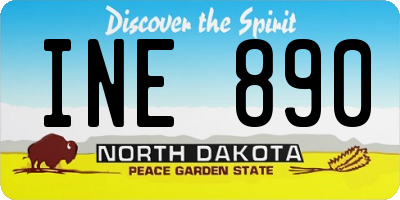 ND license plate INE890
