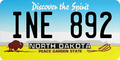 ND license plate INE892