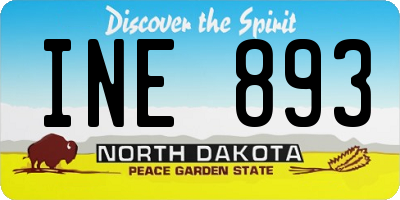 ND license plate INE893