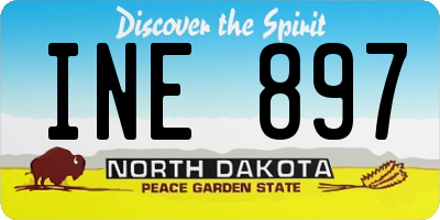 ND license plate INE897