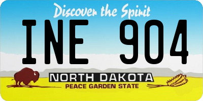 ND license plate INE904