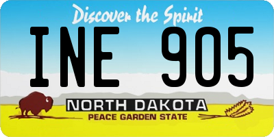 ND license plate INE905