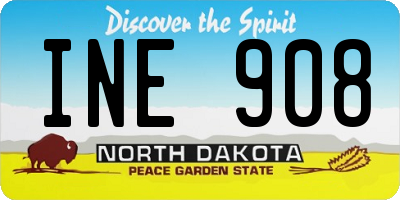 ND license plate INE908