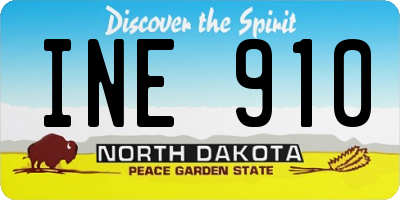 ND license plate INE910