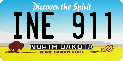 ND license plate INE911