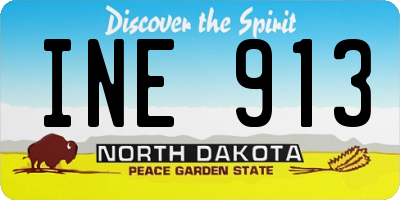 ND license plate INE913