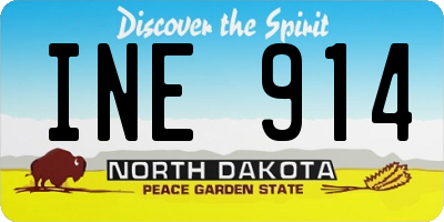 ND license plate INE914