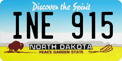 ND license plate INE915