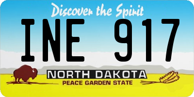 ND license plate INE917