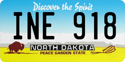ND license plate INE918