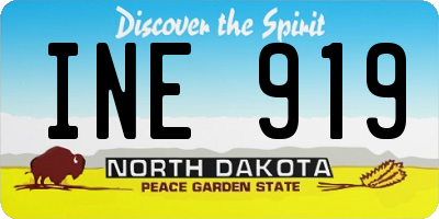 ND license plate INE919