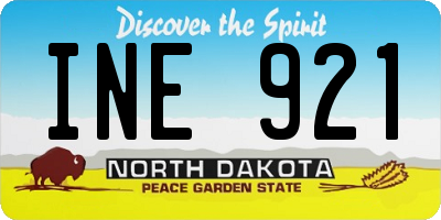 ND license plate INE921