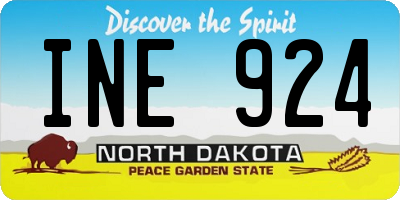 ND license plate INE924
