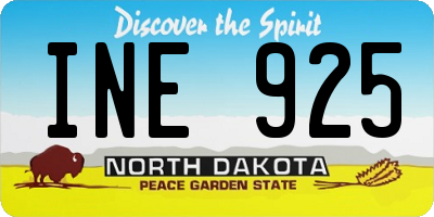 ND license plate INE925